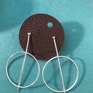 Sterling Silver Circle Bar Earrings NWOT